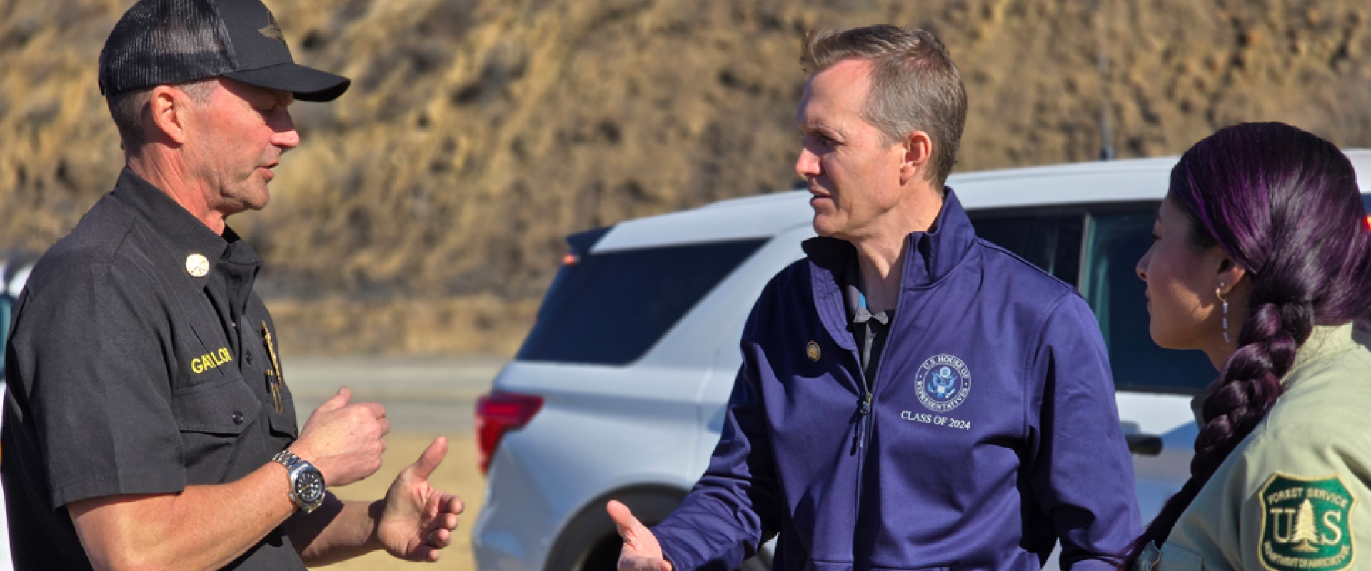 Rep. Whitesides surveying the fire damage